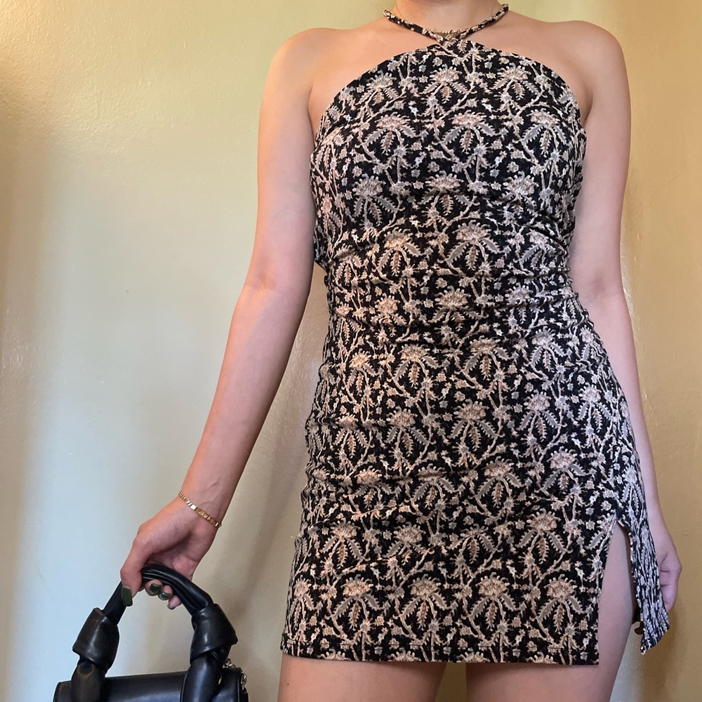 Windsor Pattern Dress Backless